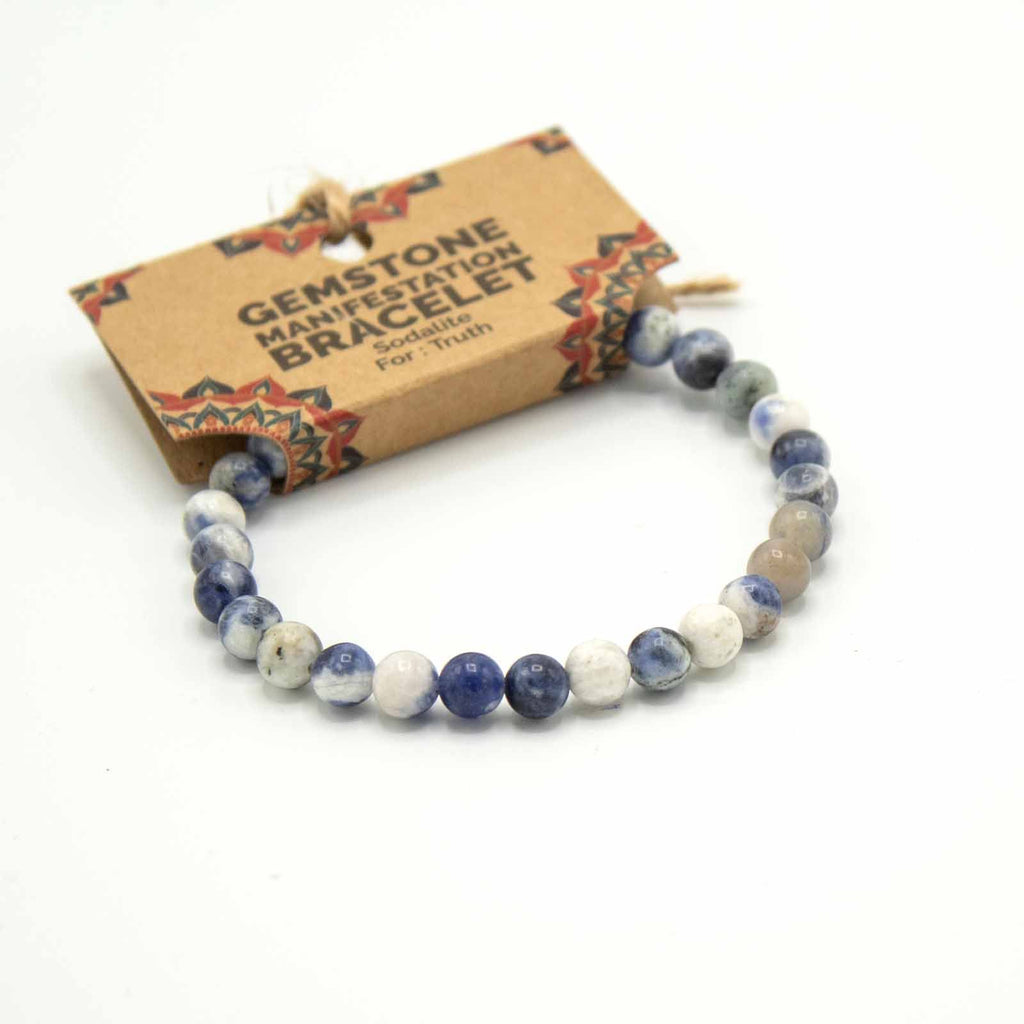 Pulsera de manifestación de piedras preciosas - Sodalita - Verdad