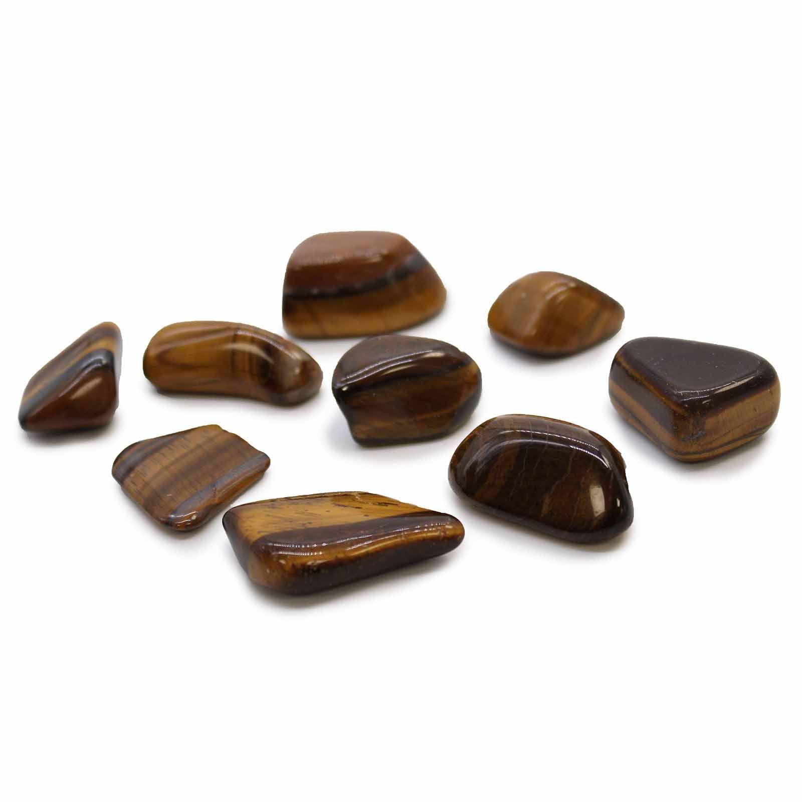 L Tumble Stones - Ojo de Tigre (dorada)